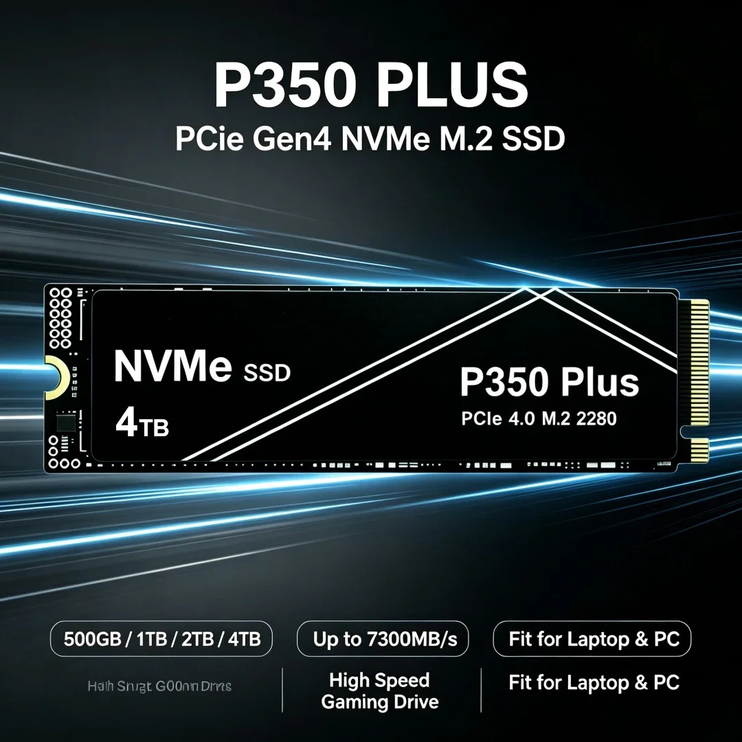 OEM Original P350 PLUS M.2 PCIe4.0 NVMe SSD 500GB 1TB 2TB 4TB Gaming Hard Disk High Speed Solid State Drive for PC & Laptop