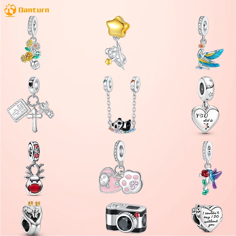 

Danturn 925 Sterling Silver Beads Bridesmaid, Reindeer, Cat Paw,Swan,Bible,Goddess Charms fit Snake Chain Bracelets or Necklaces