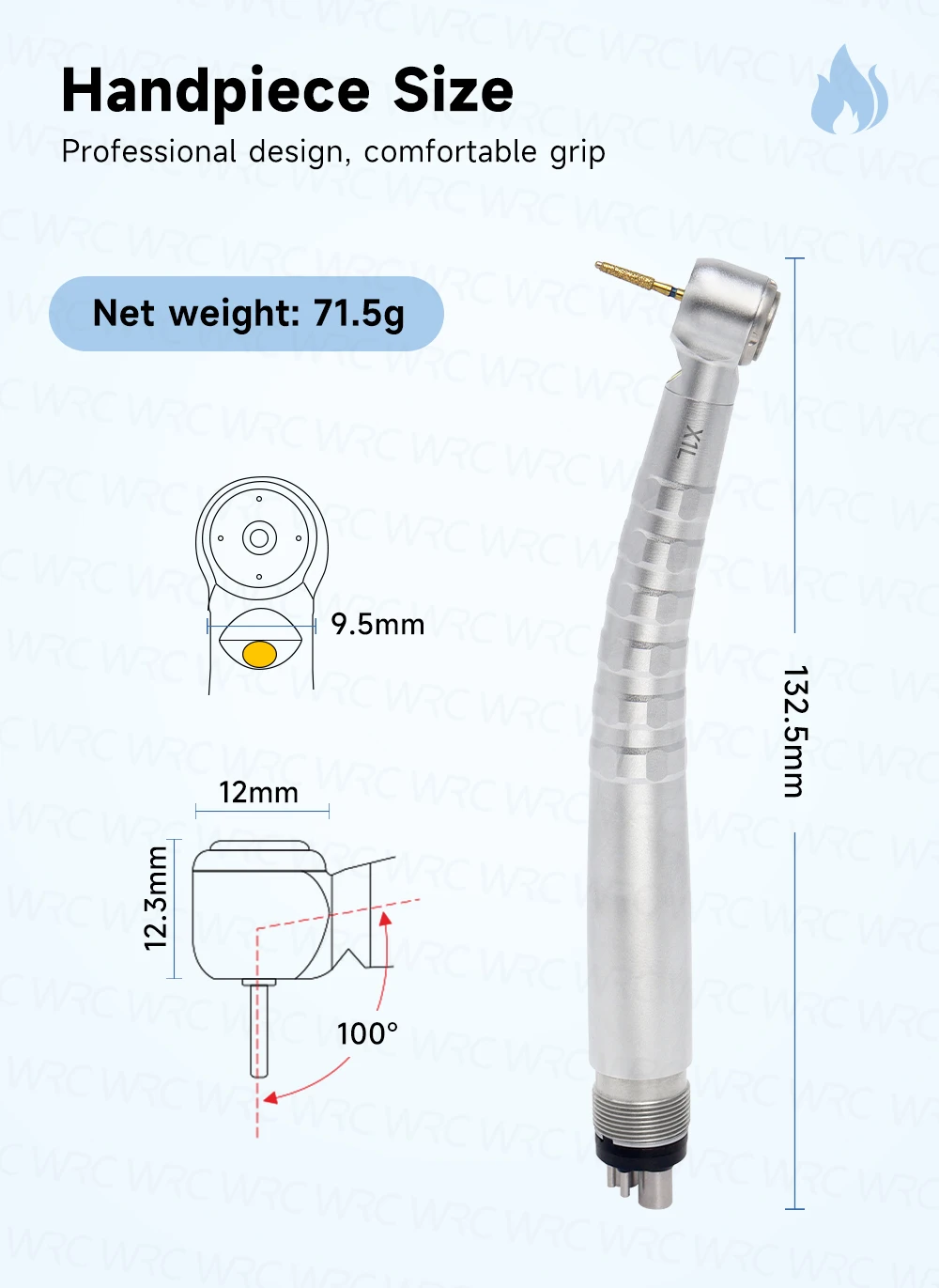 LED High Speed Dental Handpiece Anti Suction Design 4 Hole Water Spray Ceramic Bearing Pneumatic Turbine Dental Instrument