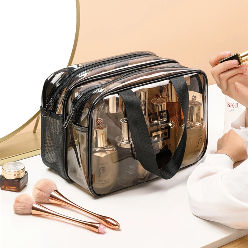 Borsa da viaggio portatile da donna borsa da viaggio per trucco impermeabile trasparente femminile custodia di bellezza per Organizer cosmetico di