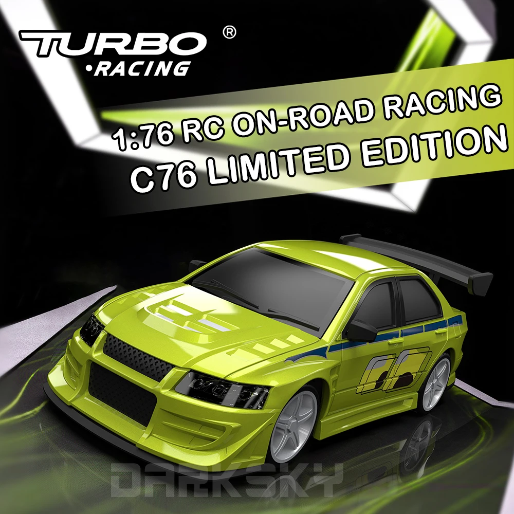 

Turbo Racing C76 Limited Edition Flat Running Racing 1:76 MINI RC Пульт дистанционного управления Дорожный автомобиль Настольные игрушки для взрослых и детей