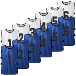 12PCS Adults Youth Soccer Pinnies 2 Colors Quick Drying Football Team Jerseys Sports Scrimmage Soccer Team Training Number Vest