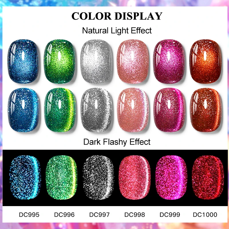 7ml Magic Reflective Flash Cat Magnetic Gel Nail Polish Ultra Shining Sparkling Glitter Cat Eye Gel Soak Off Semi-Permanent Nail