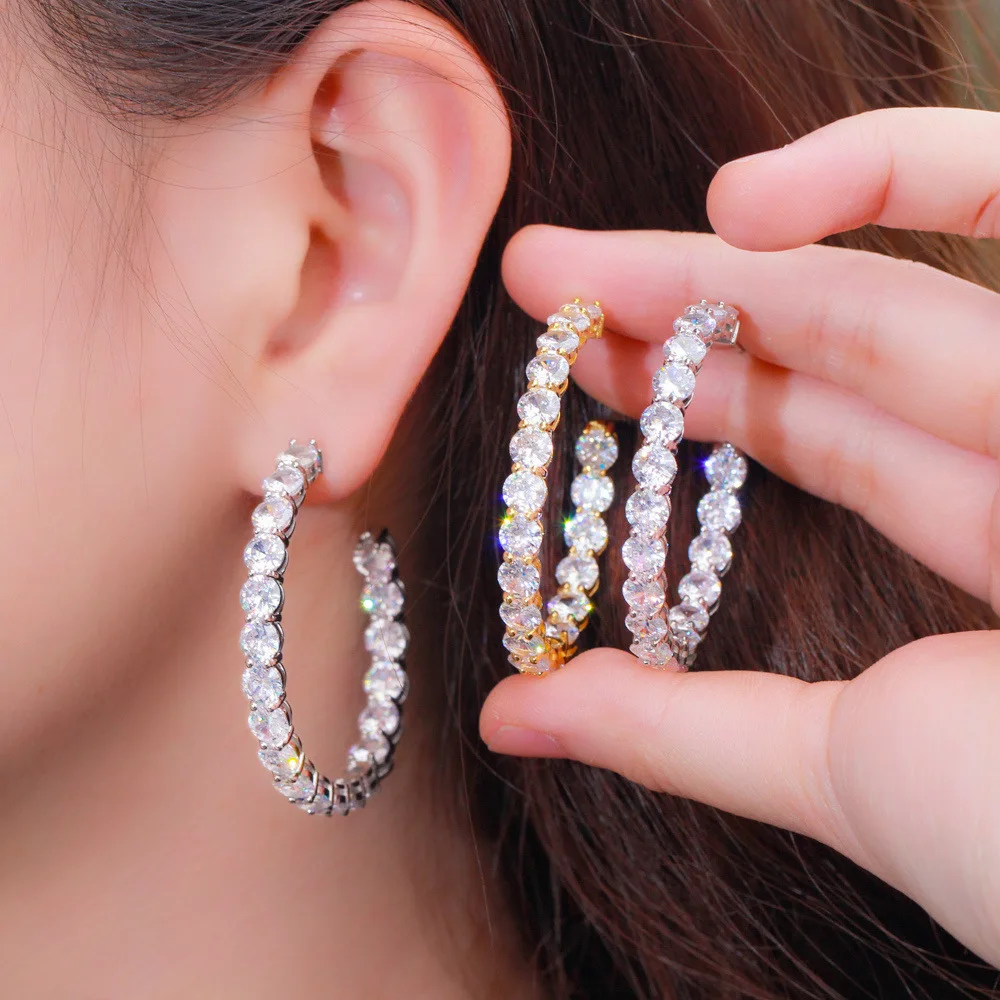 

2022 New Arrival Luxury Round Earrings for Women Anniversary Gift Jewelry Wholesale