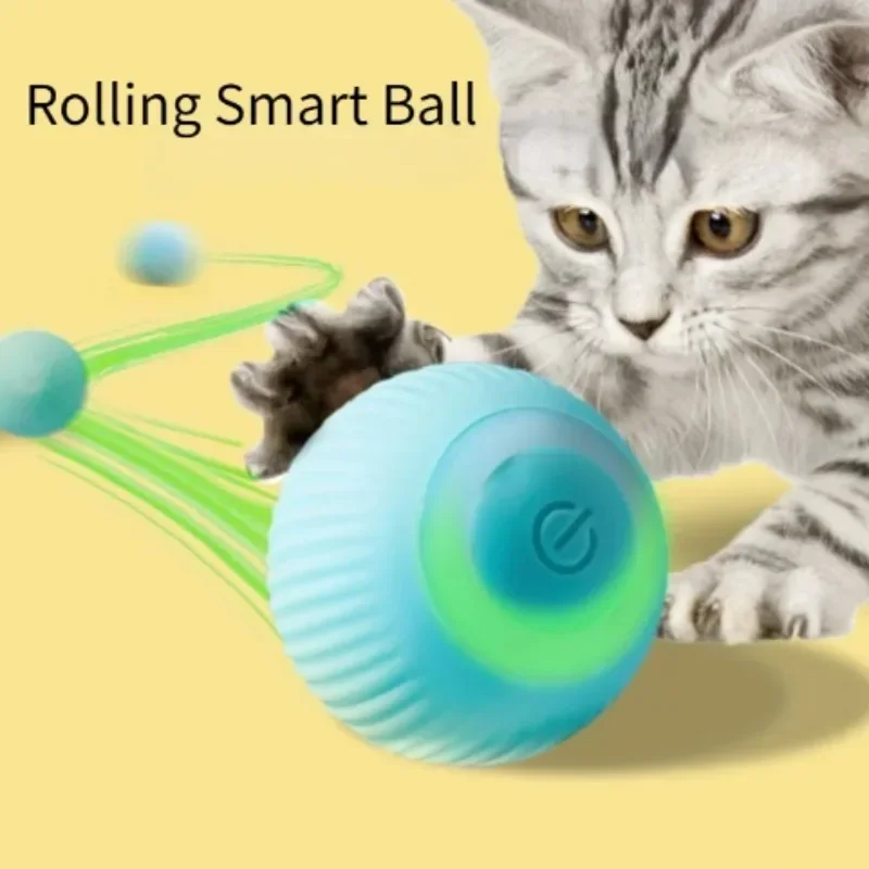 Cat Ball Electric Toys Automatic Rolling Smart Cat Toys for Cats Training Self-moving Kitten Toys for Indoor Interactive Playing