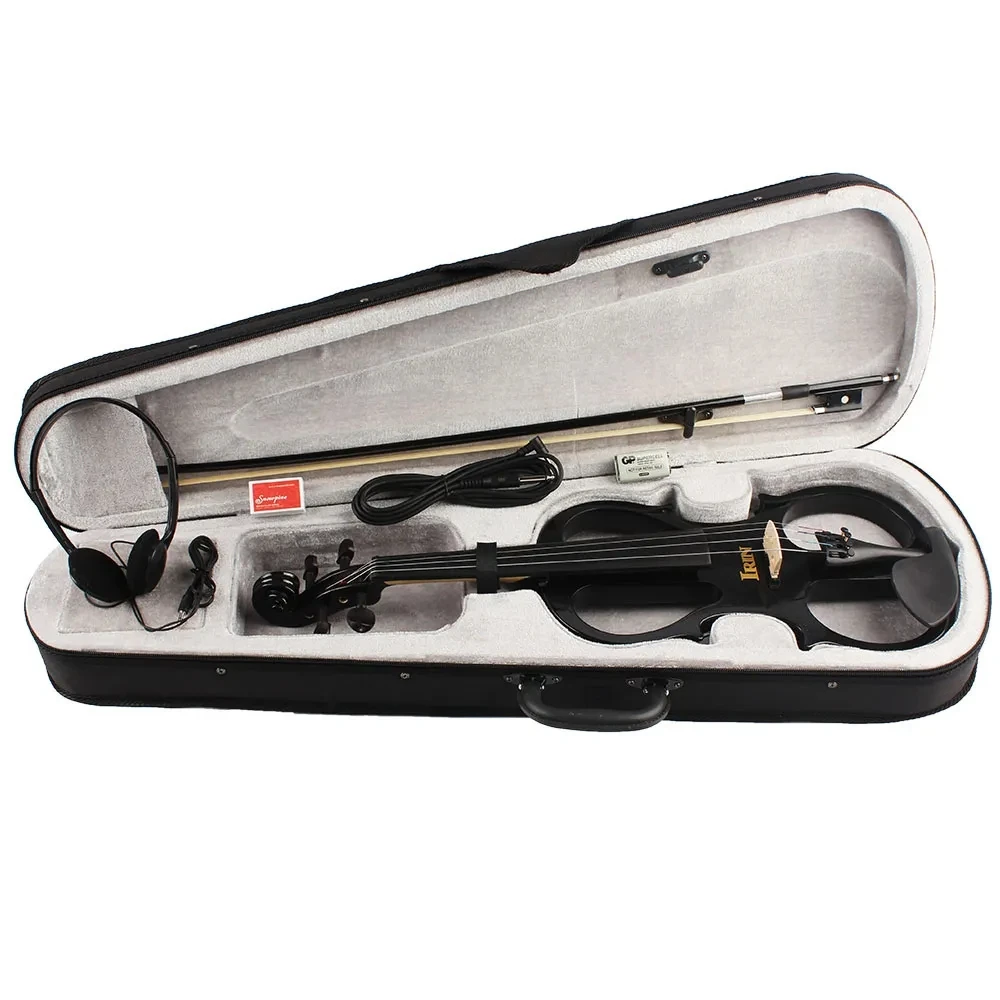 IRIN 4/4 Electroacoustic Acoustic Violin Professional Playing a Practice Instrument Violin with Bow Case Cable Shoulder Rest