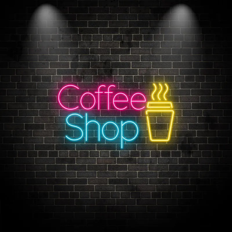 Toysign Custom Coffee Shop Neon Light - Vibrant LED Wall Sign for Café and Coffee Lovers, Coffee Shop Open Sign Wall decor Light