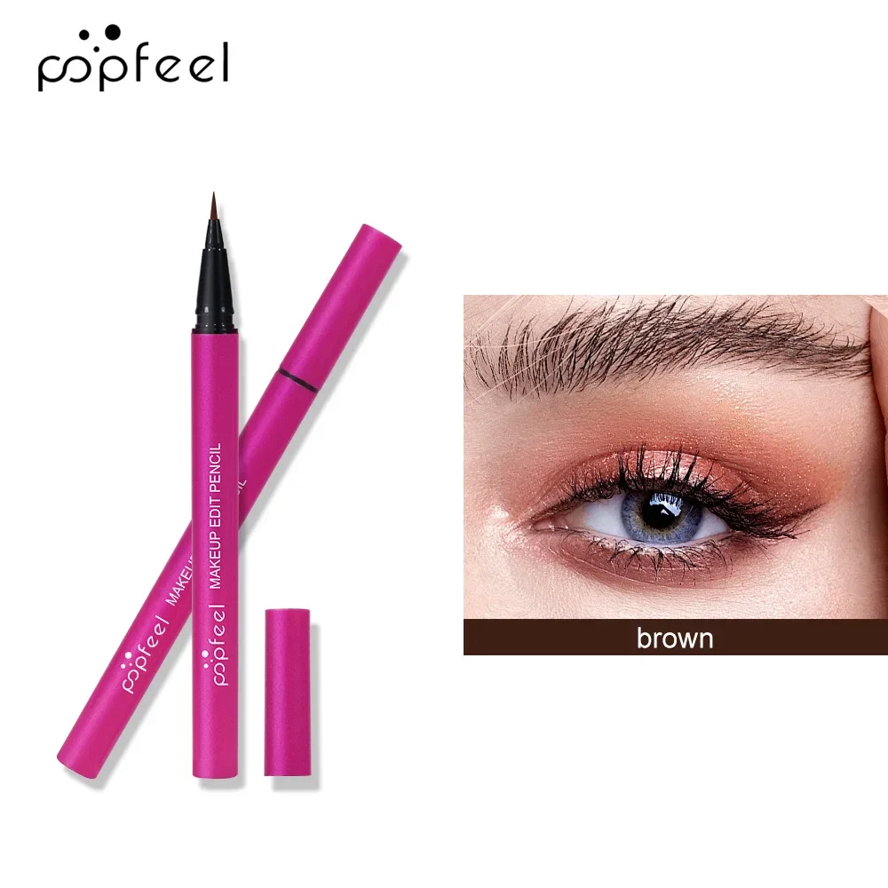 Bestverkopende Popfeel Zwart Sneldrogend Blijvend Ultradunne kop Vloeibare eyelinerpotlood Make-up Vlekbestendige eyelinerpen