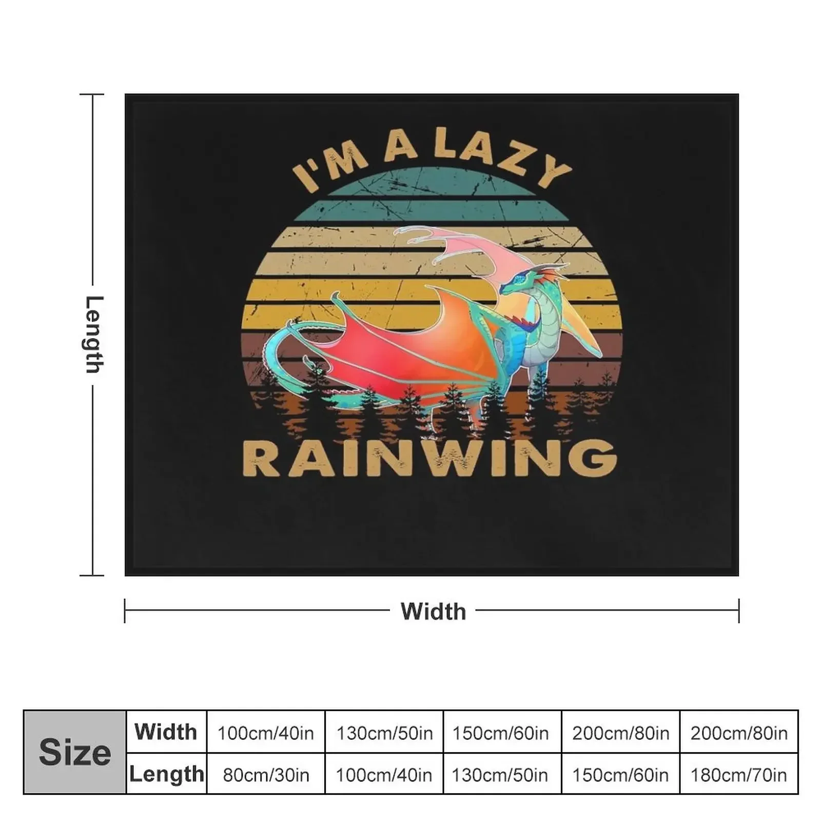 I'm A Lazy Rainwing Dragon Vintage Wings Of Fire Shop Gifts Throw Blanket Polar Stuffeds Blankets