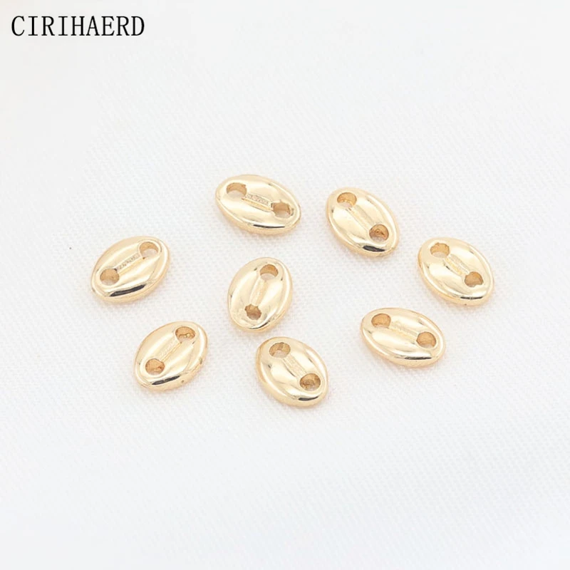 

Wholesale Oval Flat Bead 14K Gold Plated Brass Spacer Beads For Needlework DIY Bracelet Jewelry Making Accessories Bead Supplies