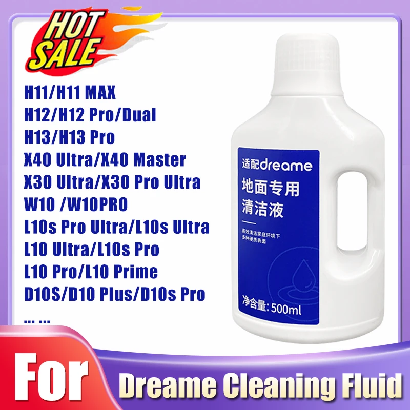Liquid For Dreame L10s ultra/X40 Ultra/X30 /H11 Max/H13/H12 Pro/ M12 /W10 Cleaning Fluid Parts Accessories 500ml