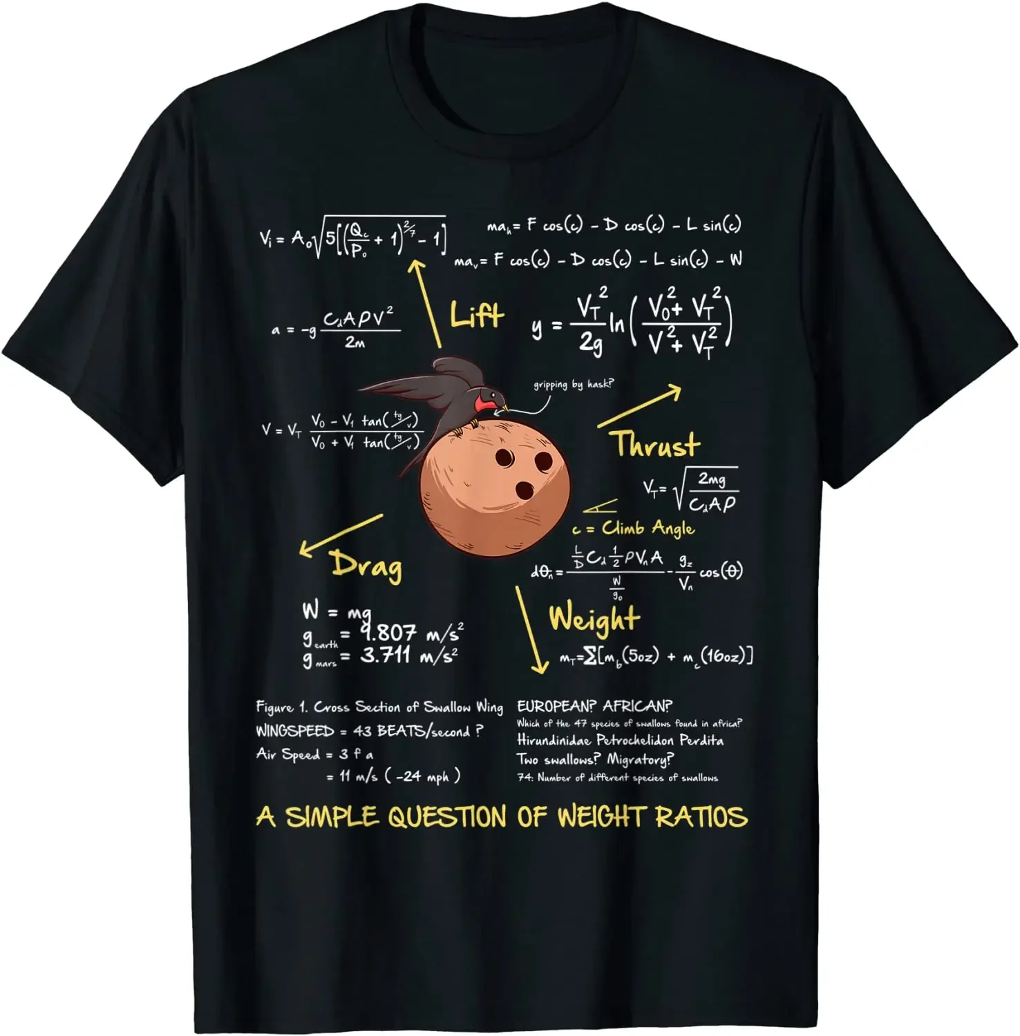 Graphic Birthday Gift  A Simple Question of Weight Ratios Funny Math T-Shirt Graphic T Shirts Men Clothing Harajuku