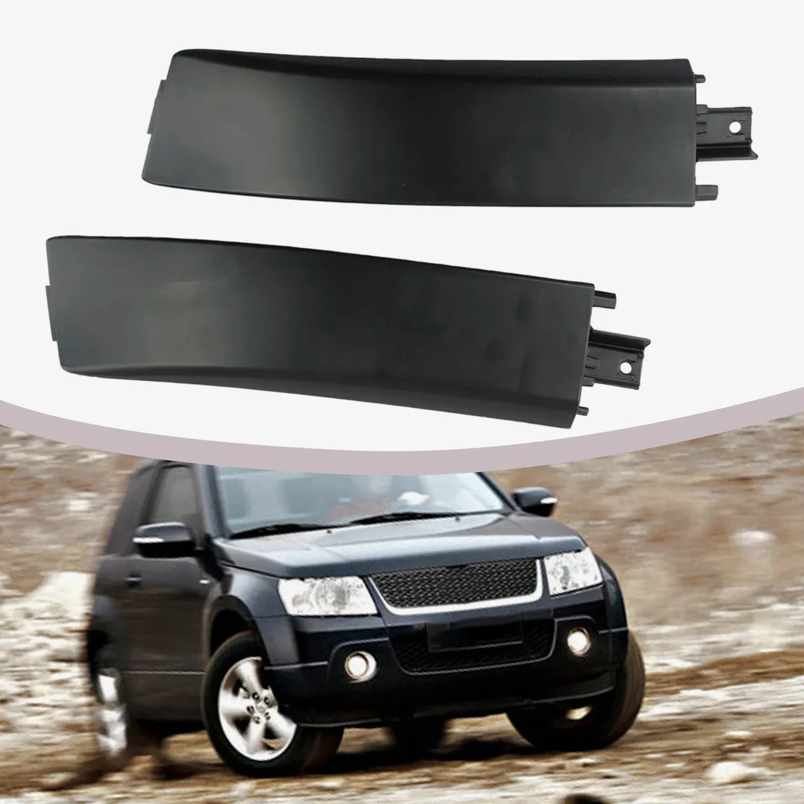 1Pair Roof Rack Rail Front Cap L R Side Black Fit For -Suzuki Grand Vitara 06-15 Plastic  Roof Rack Rail Front  End Cap Racks