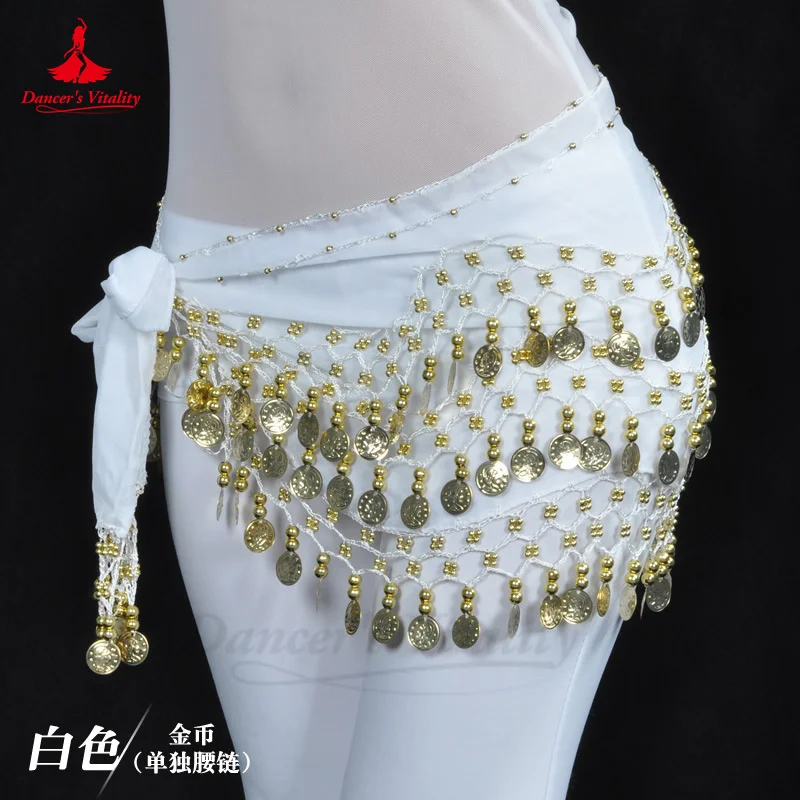 Belly Dance Belt for Women Chiffon Gold Coines Oriental Dancing Wear Accessies Girl\'s Chiffon Silver Coines Bellydance Hip Scarf