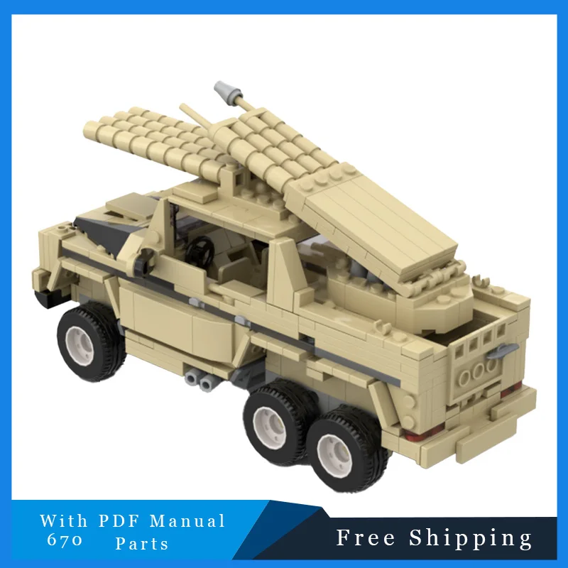 

670 PCS Yellow War Off-Road Vehicle Modular Building Blocks Model For Kid Education DIY Assembly Toy Christmas Birthday Gifts