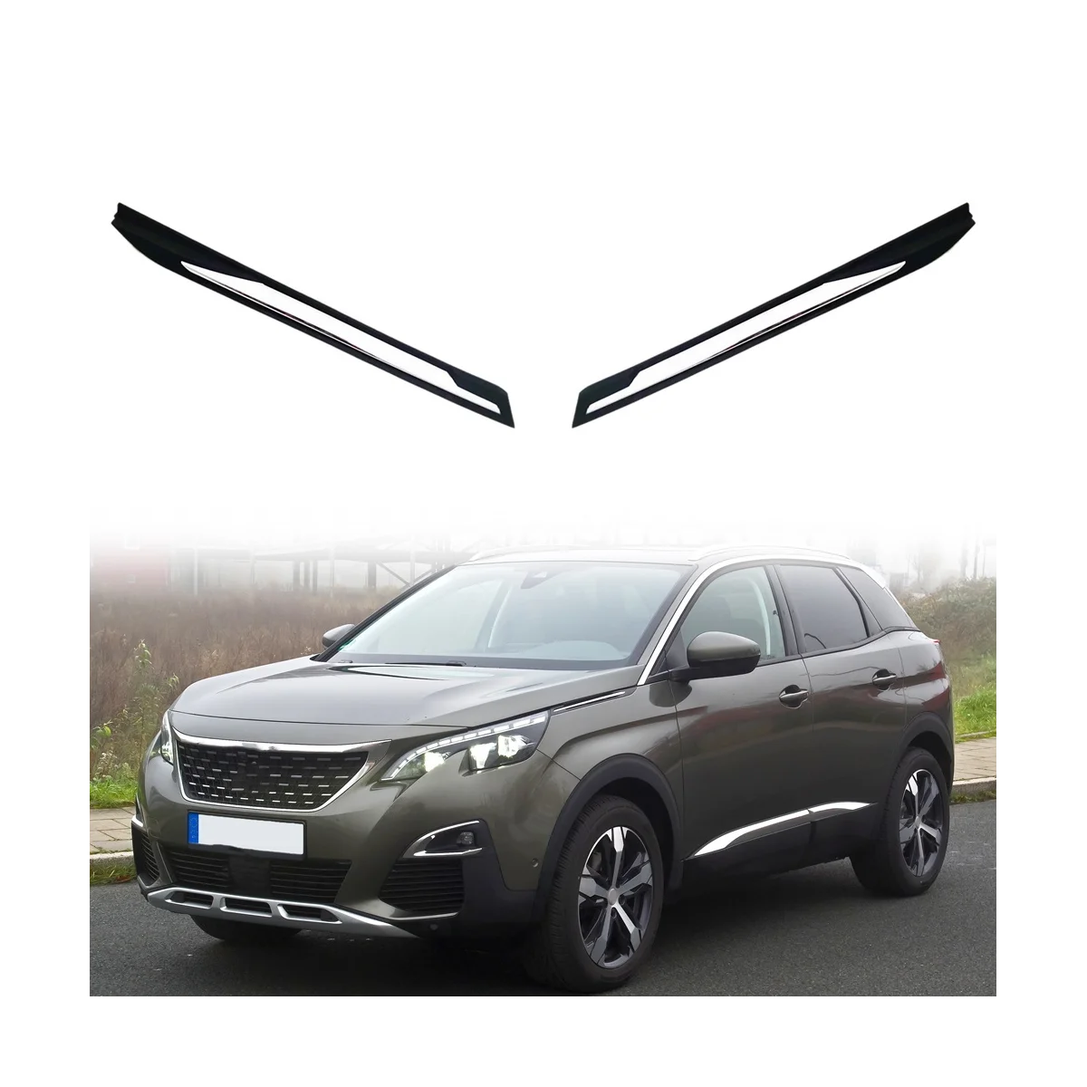 98141939XT Car Front Left Side Fender Plating Strip Fender Chrome Trim Strip Replacement for Peugeot 3008/4008 P84