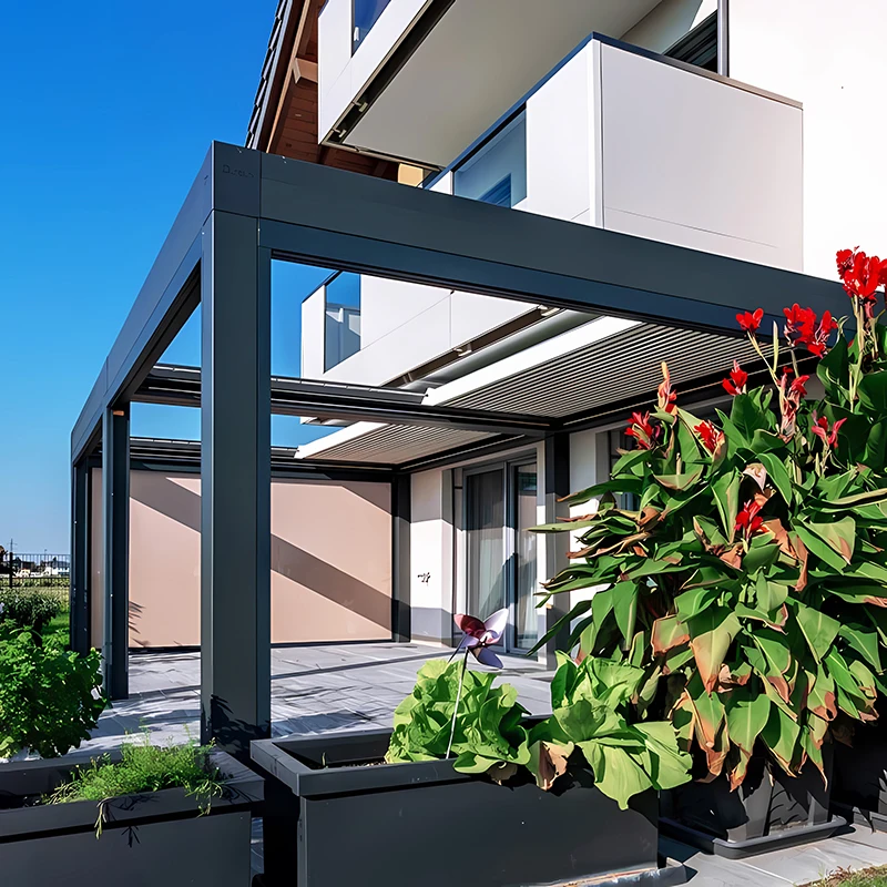 High Quality Aluminum Louvered Outdoor Garden Waterproof Roof Structure for Patio Backyard Terrace pergola