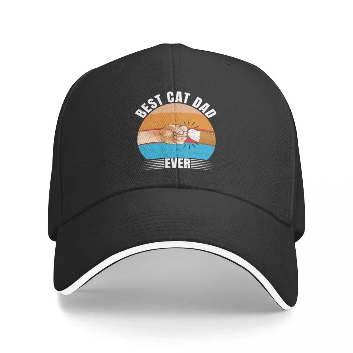 Best Cat Dad Ever Baseball Cap Big Size Hat Rugby Uv Protection Solar Hat Hats Woman Men's