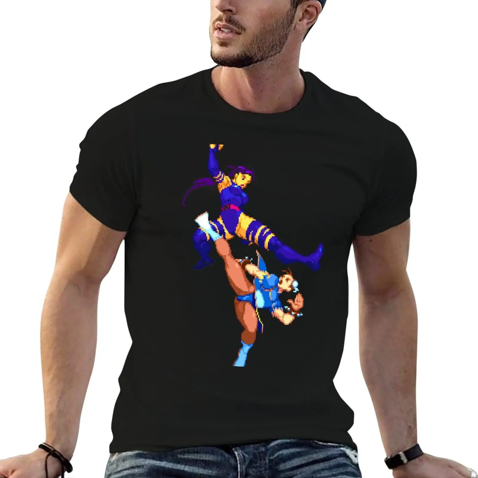 

Psylocke vs Chun Li MvC2 T-Shirt t shirt for man 100 percent cotton man t shirts for men casual anime t shirts for man T-shirt