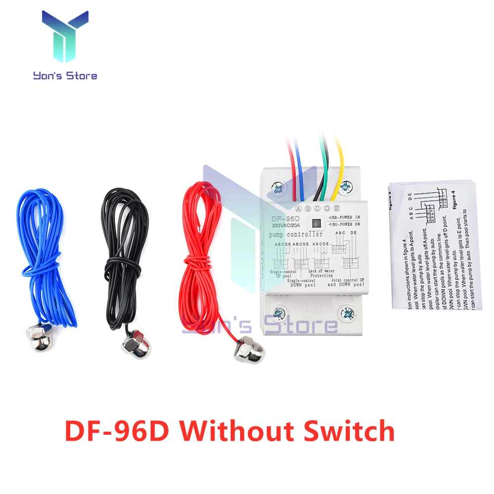 DF-96D DF-96DK Nước Cấp Bộ Điều Khiển Cảm Biến Tự Động Hoàn Toàn Tháp Nước Bể Bơi Mức Chất Lỏng Tiếp Sức Bơm Điều Khiển Với 2M Đầu Dò