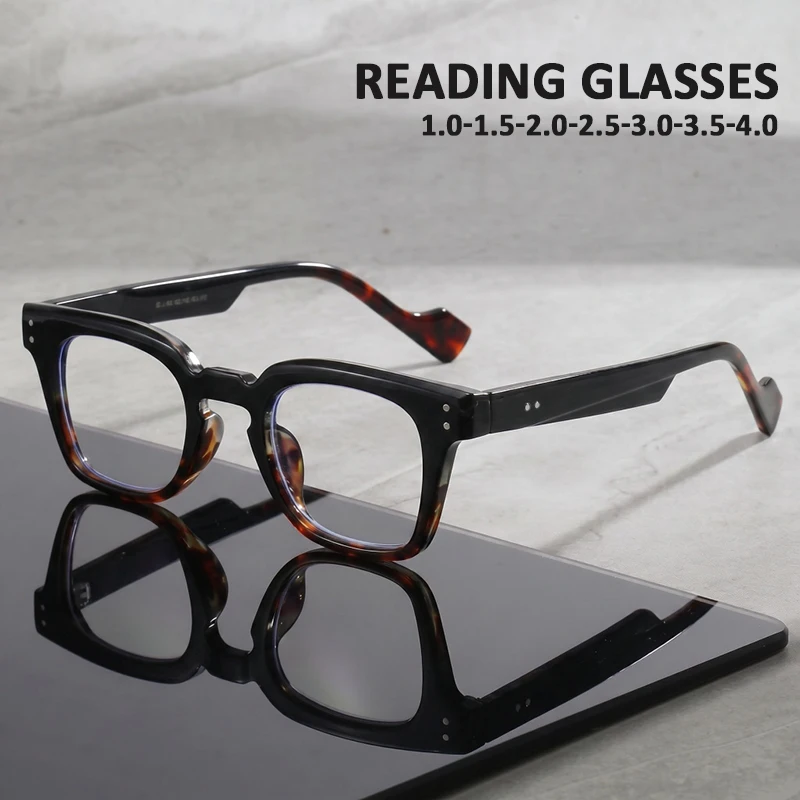 Retro Square Reading Glasses For Middle-aged Men And Women Commuting With Retro Temperament