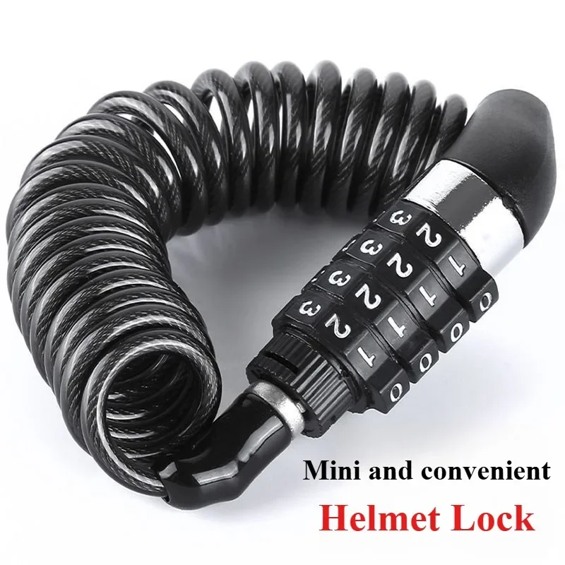 

1 PCS Motorcycle Bicycle Anti-Theft Chain 4-Digit Password Combination Helmet Lock Safety Portable Cable Lock Bicycle Locks