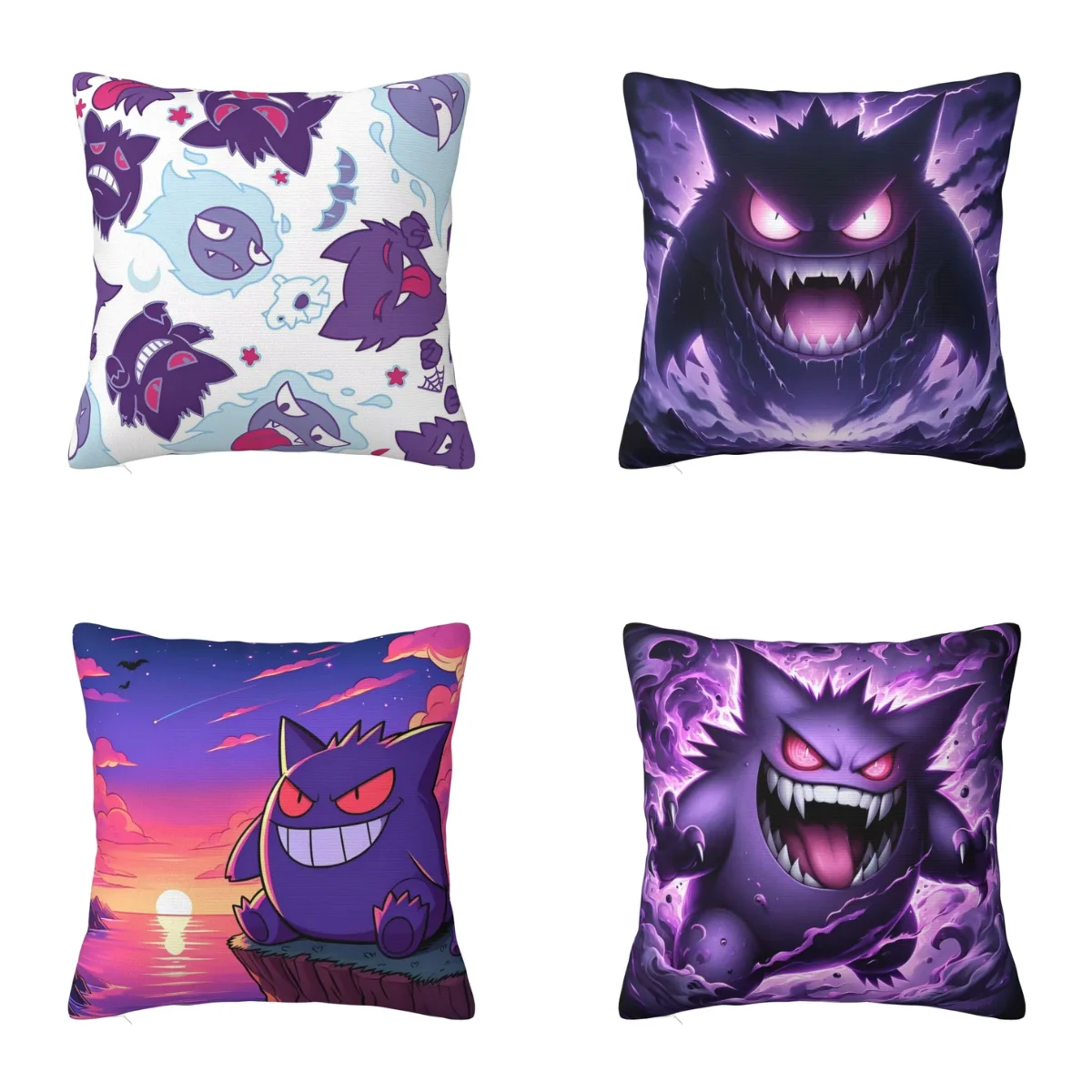 Pokemon Gengar Cartoon Pillow Cover Kawaii Pillow Case For Office Car Home Decorative Cushion Cover Soft Pillowcases Gift Idea