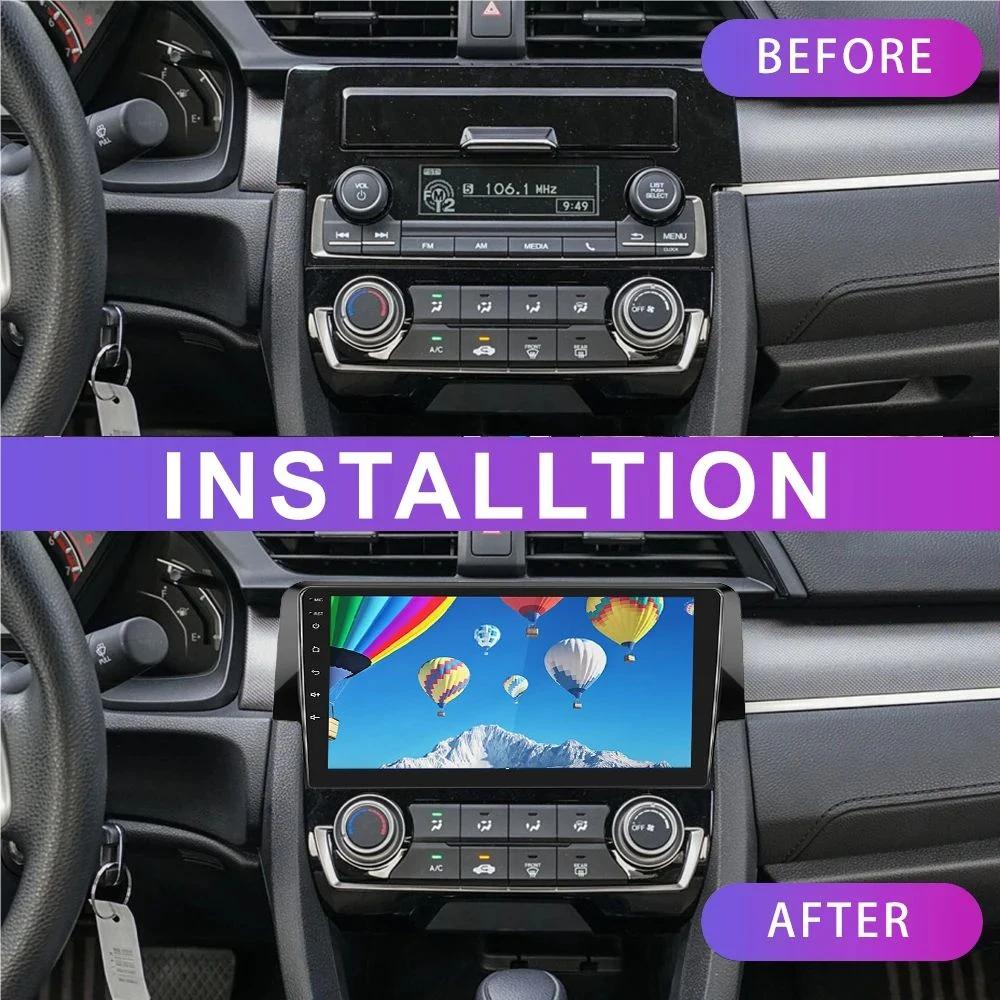 Android 14 2 Din Car Multimedia Player For Honda Civic 2016 Head Unit Stereo GPS Navigation BT WIFI