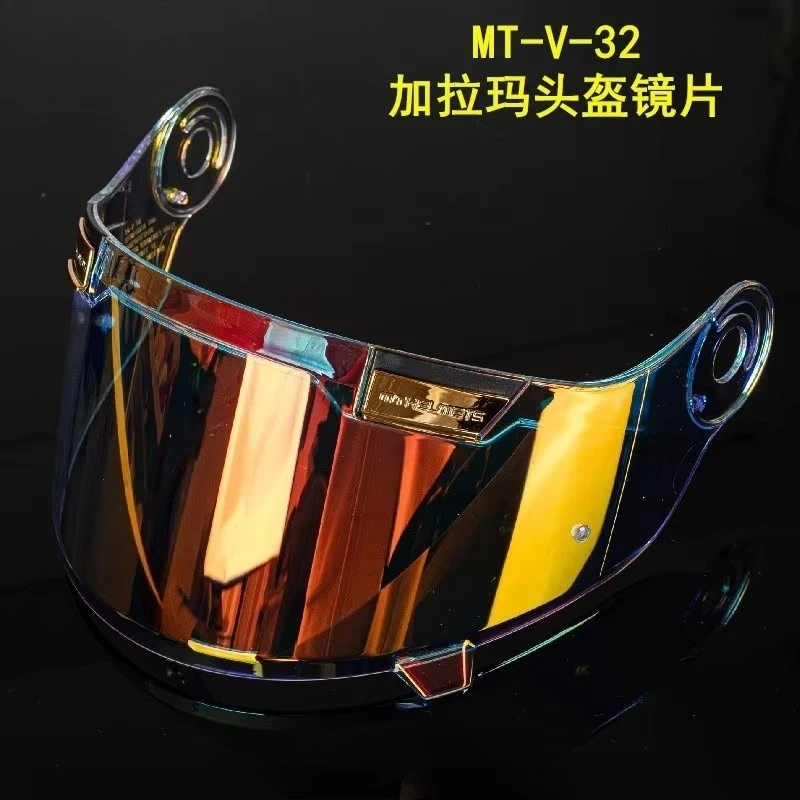 Motorcycle Helmet Visor for MT JARAMA Helmet Lens MT-V-32 Gold Plated Lens JARAMA V32 Transparent Visors Helmet Accessories