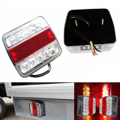 2Pcs Waterproof 12V 24V 14 LED Truck Trailer Tail Light Rear Side Brake Stop Turn Signal Number Plate Indicator Caravan Boat