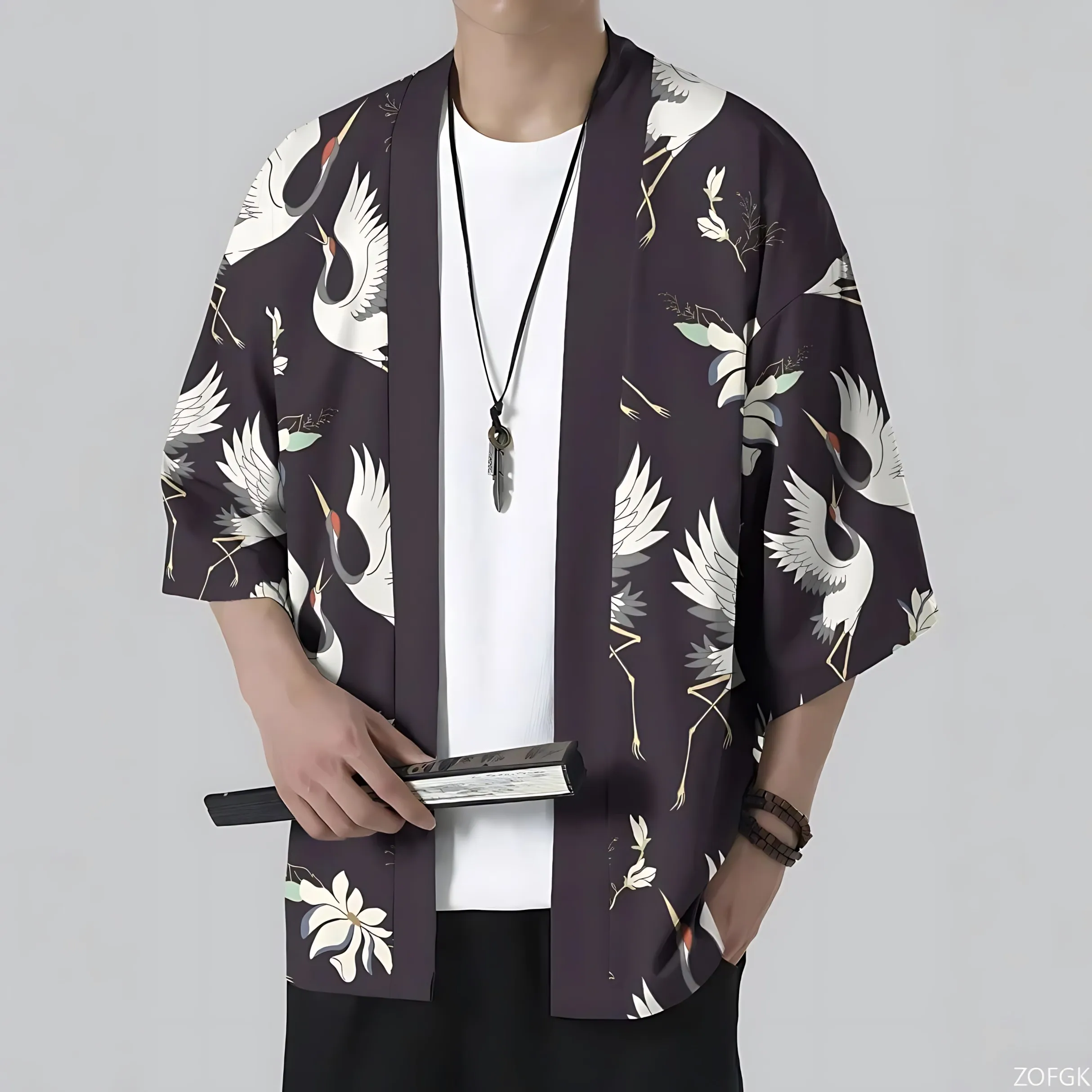 

2026 Summer Men's Kimono 3D Printed Pattern Breathable Lightweight Casual Fashion Outdoor Men's Clothing