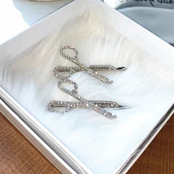 Scissors Shape Hair Pin Hair Clip Rhinestone Barrette For Women Lady Girls Fashion Hair Accessories 1PCS!