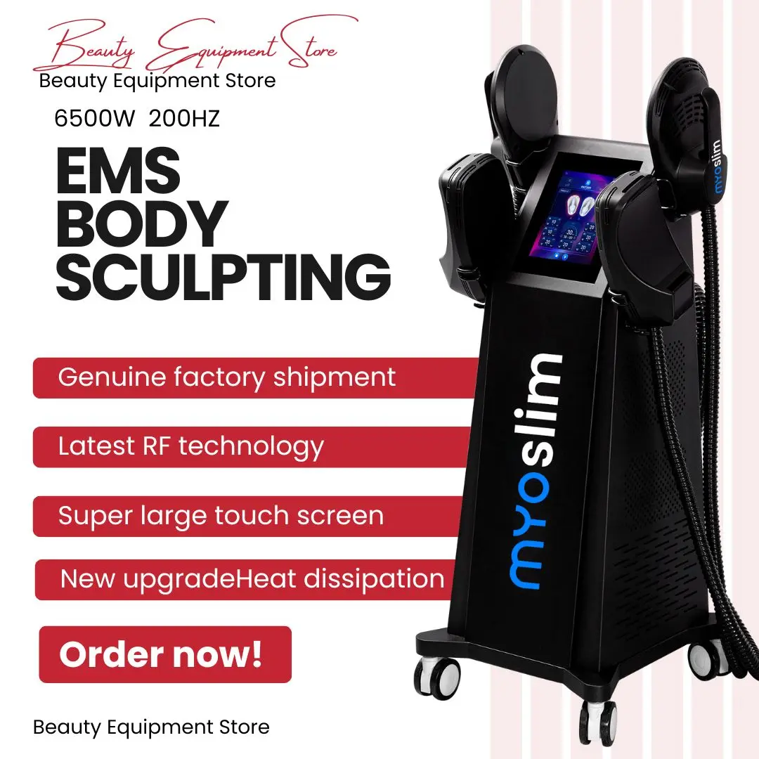 

EMS Body Sculpt Machine Fat Reduction Device 6500W 4 Handle HI-EMT Slimming Fat Burner Weight Loss