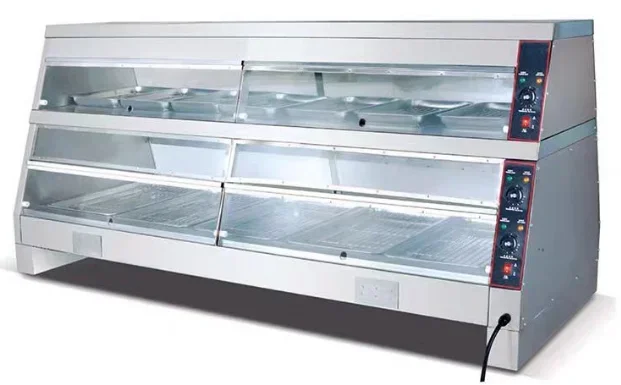 Commercial Electric 2 Layer Hot Food Warmer Display Showcase Fried Chicken Warmer Display Food Warming Cabinet