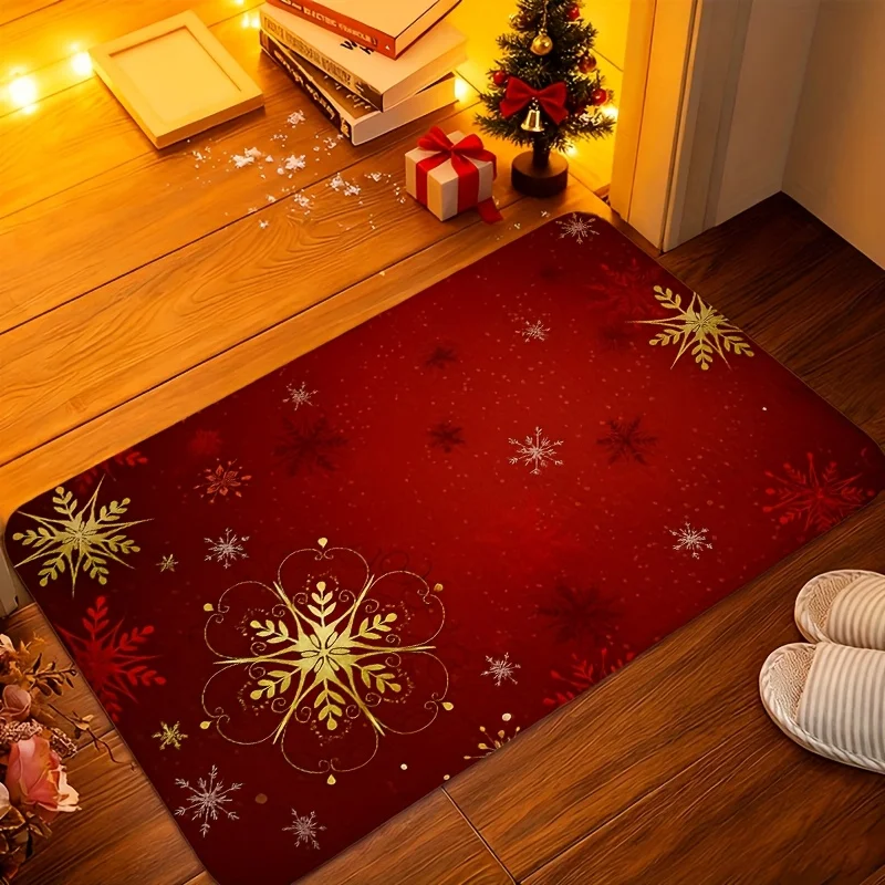 Purple Gift Box Floral print door mat foyer indoor space living room Entry Door Rug Daily use Christmas Gift