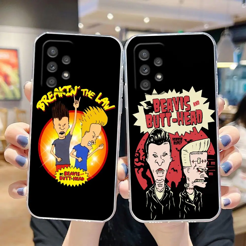 Clear Phone Case For Samsung A13 A20 A20S A21S A22 A23 A31 A32 A42 A51 A52 A53 A71 A72 4G 5G Case Cartoon Beavis And Butthead