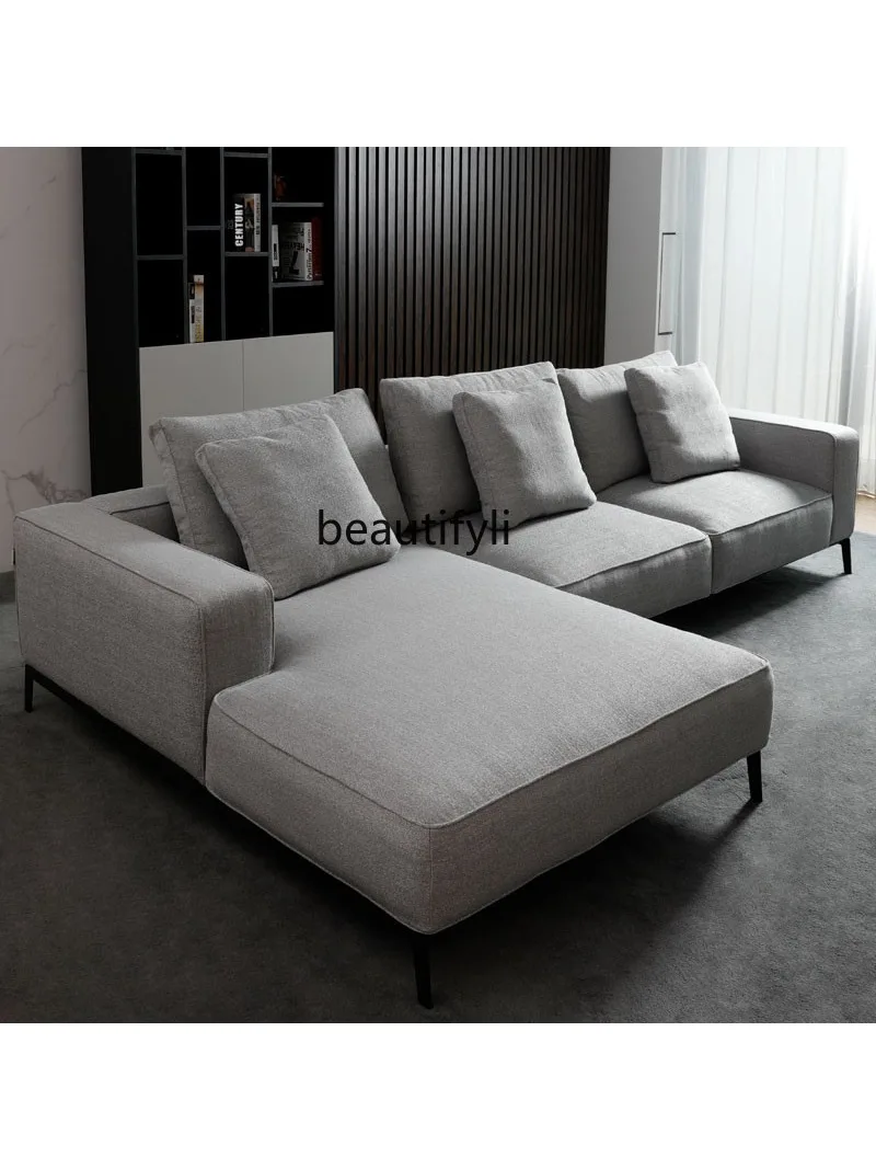 Fabric Sofa Living Room Modern Large and Small Apartment Type Three-Person Corner Sofa for Multi-User Combination