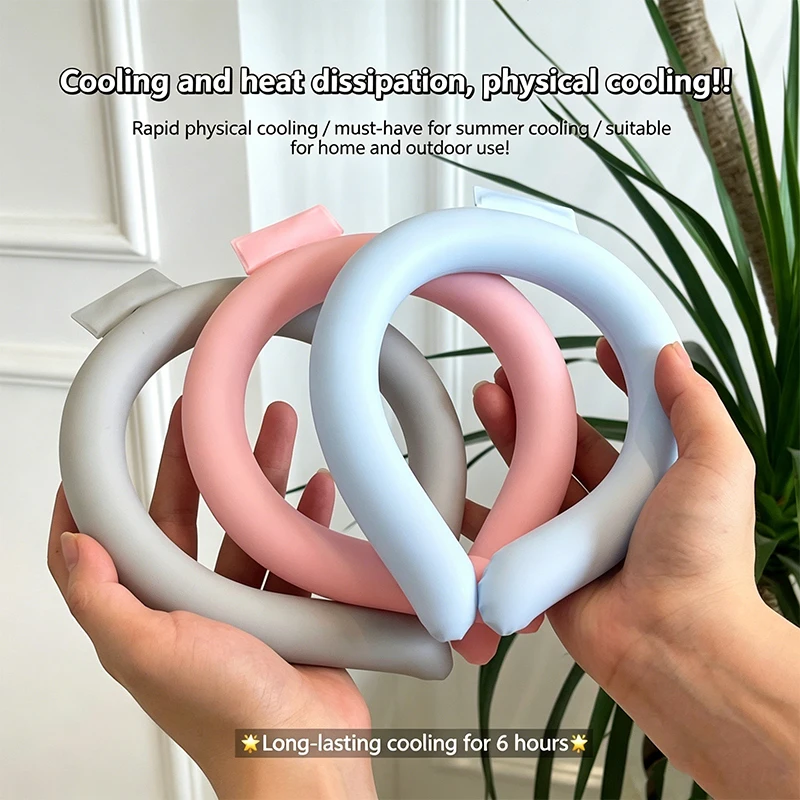 Summer Neck Cooling Tube Reusable Portable Ice Neck Cooler Ring Soft Silicone Cold Neck Wrap For Heat Relief And Outdoor Activit