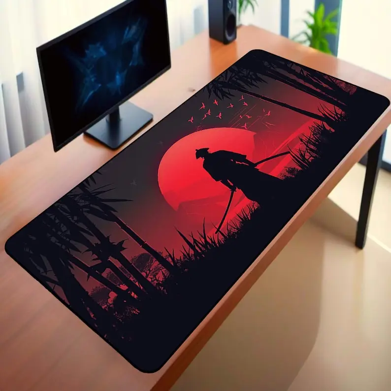 Japanese Art Pattern Desk Mat, Non-slip and Waterproof Mouse Pad, Cute Gaming Desktop Decoration Mat,a Perfect Gift for Friends.