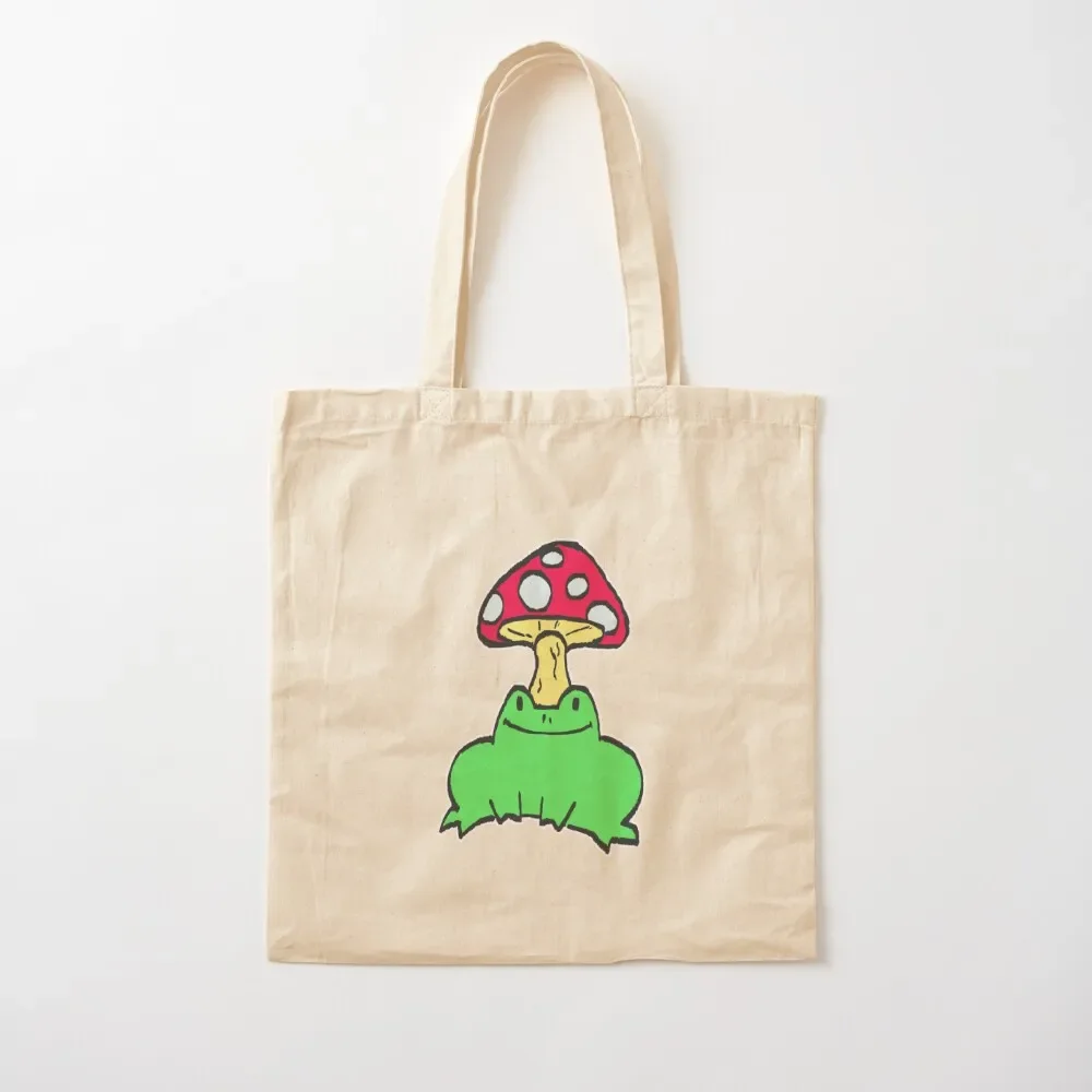 

Mushroom Froggy (Funny Frogs) Tote Bag Big bag tote bags men Lady bags Tote Bag