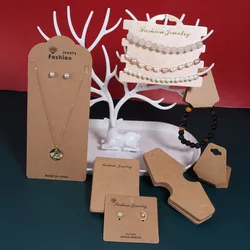 20-50pcs/lot Kraft Jewelry Display Cards Necklace Earring Hairpin Pendant Organizer Cardboard Gifts Packaging Tag Card Wholesale