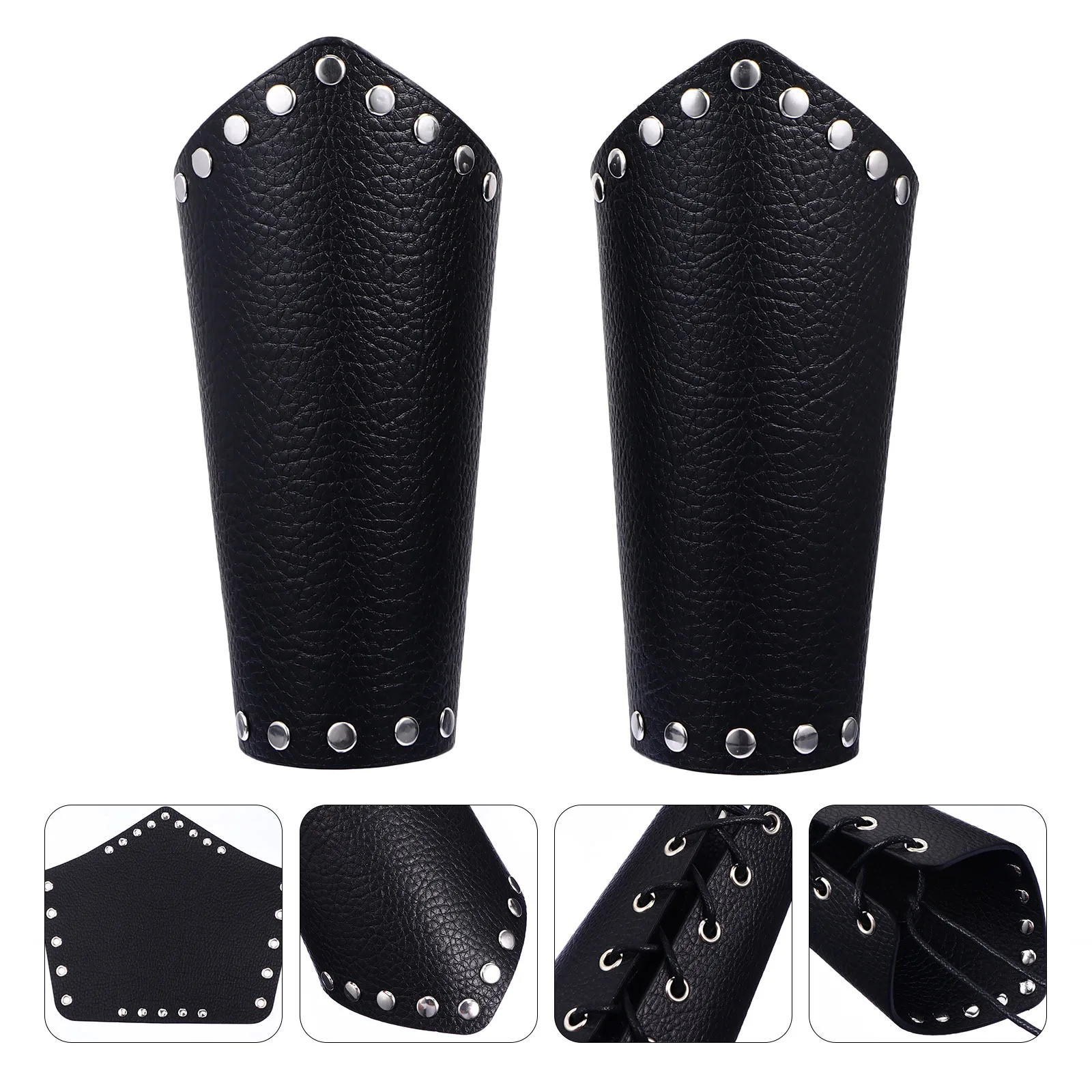 1 Pair Wristband Adjustable Medieval Bracers For Men Women Vintage Arm Guards Costume Accessories Wrist Cuffs