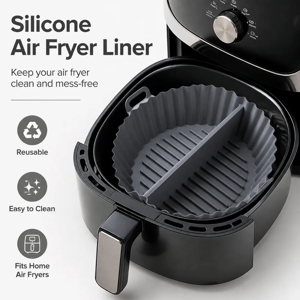 Creative Silicone Baking Tray Food Grade High-Temperature Resistant Silicone Air Fryer Liner Flexible Separate Type