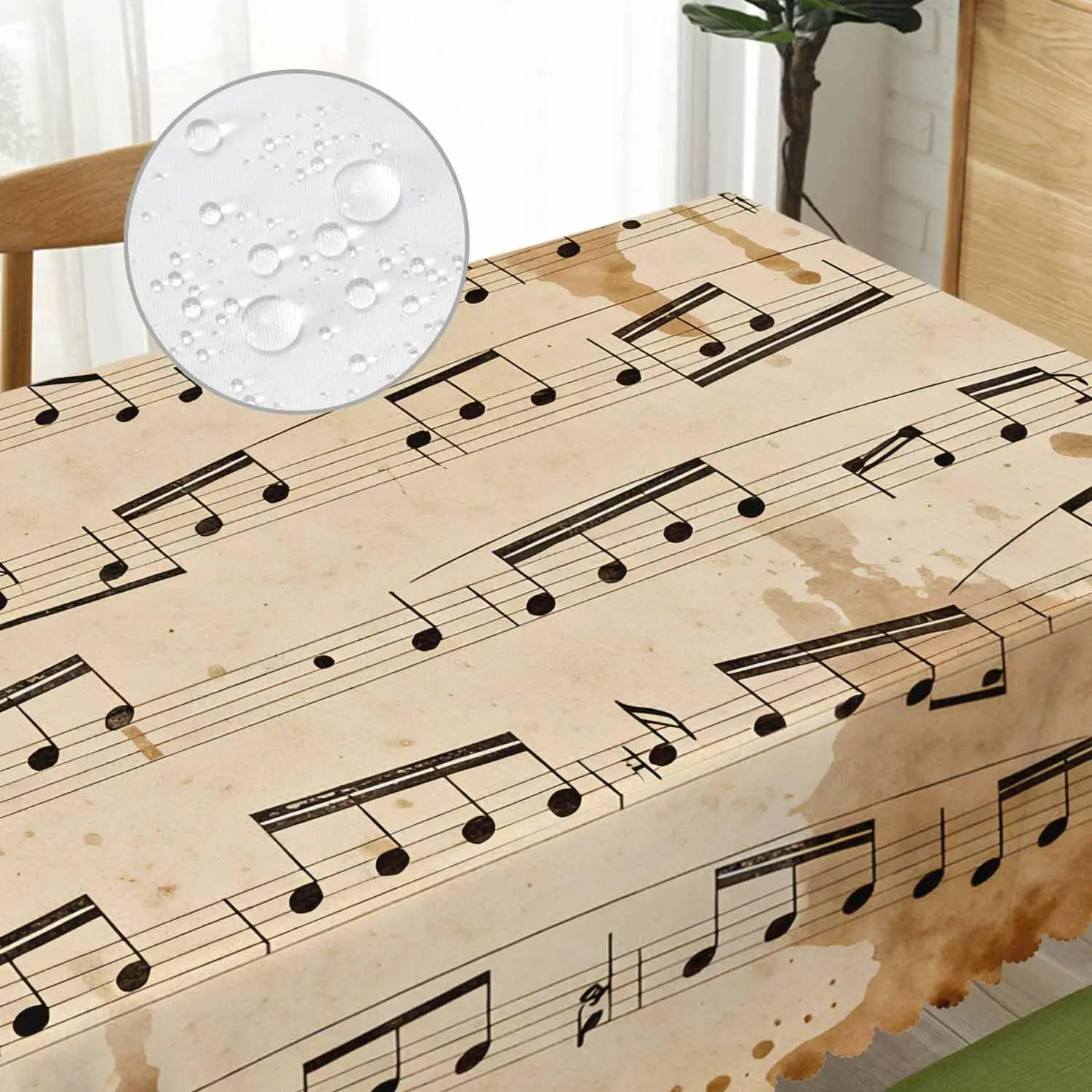 Musical Notes Tablecloth Table Runner Music Lover Sheet Music Dining Table Linen Home Decoration Fabric Decorative Table Cover