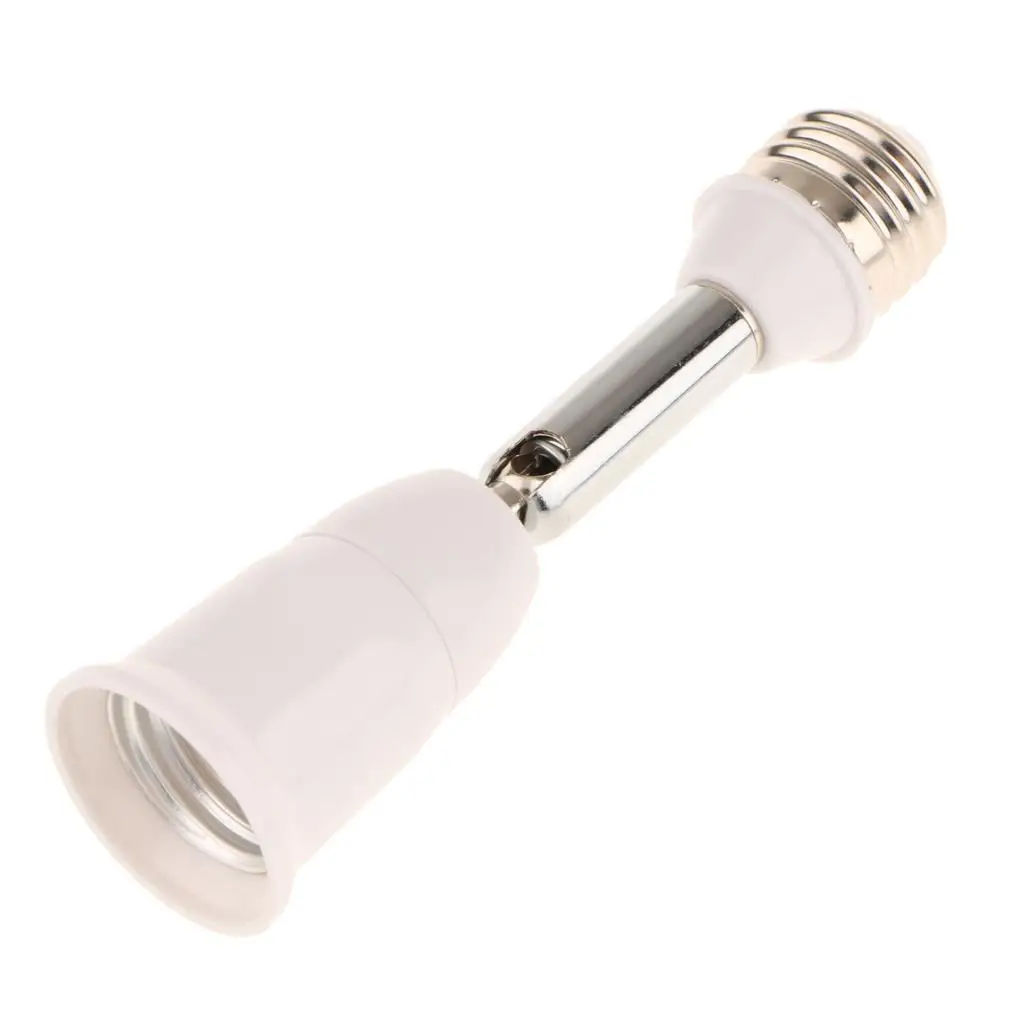Extension Lamp Socket E26 White Plastic Copper Material Swivel Joint Holder for Small Lamp