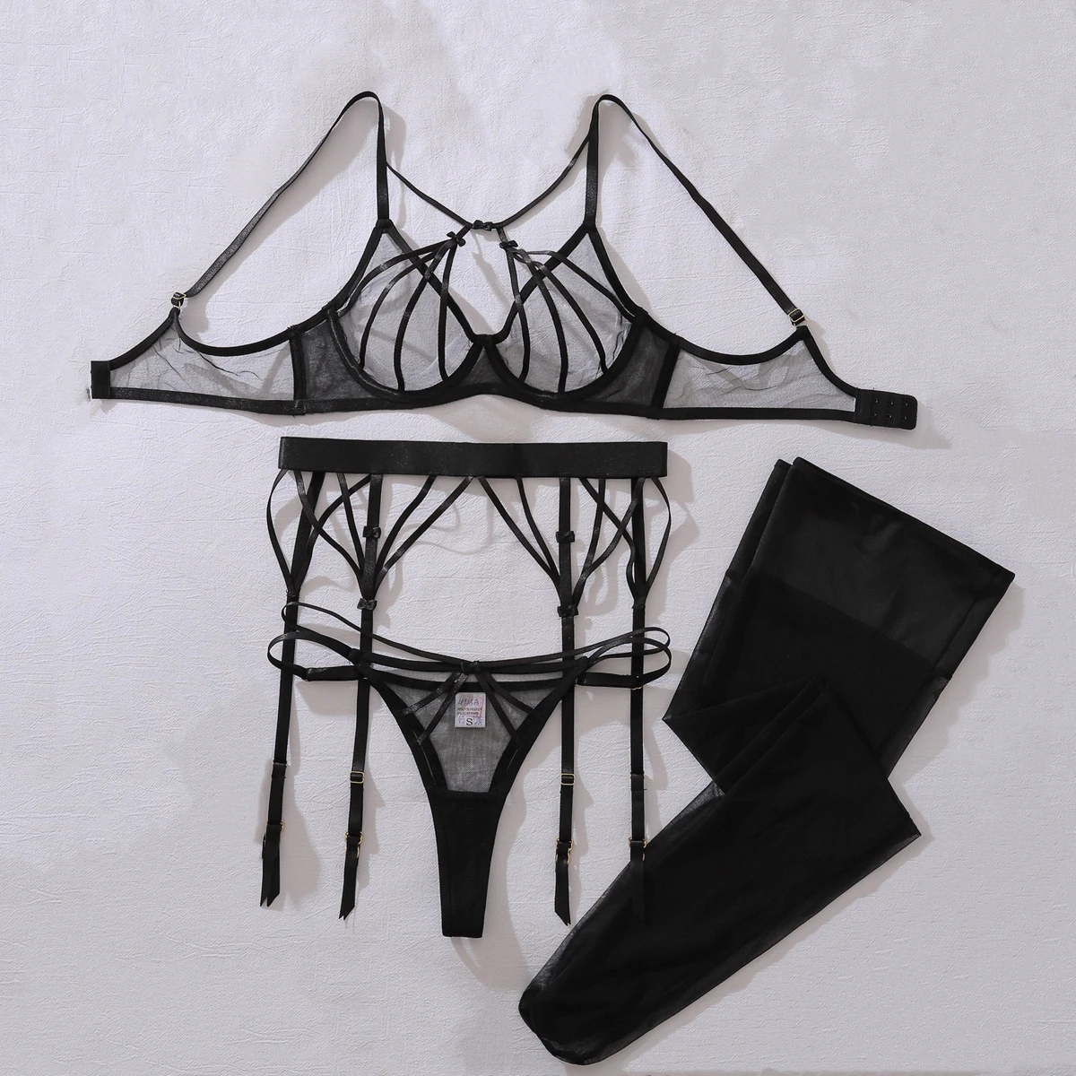 

Летнее сексуальное ультратонкое прозрачное женское белье с глубоким V-образным вырезом, с перекрестными бретелями и бантом, бюстгальтер-бралетт с эффектом пуш-ап и стринги