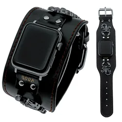 Leather Scorpion Cuff Bracelet Compatible Apple Watch Bands 49mm 45mm 44mm 42mm 41mm 40mm 38mm Cool Punk Watch Band Accessories