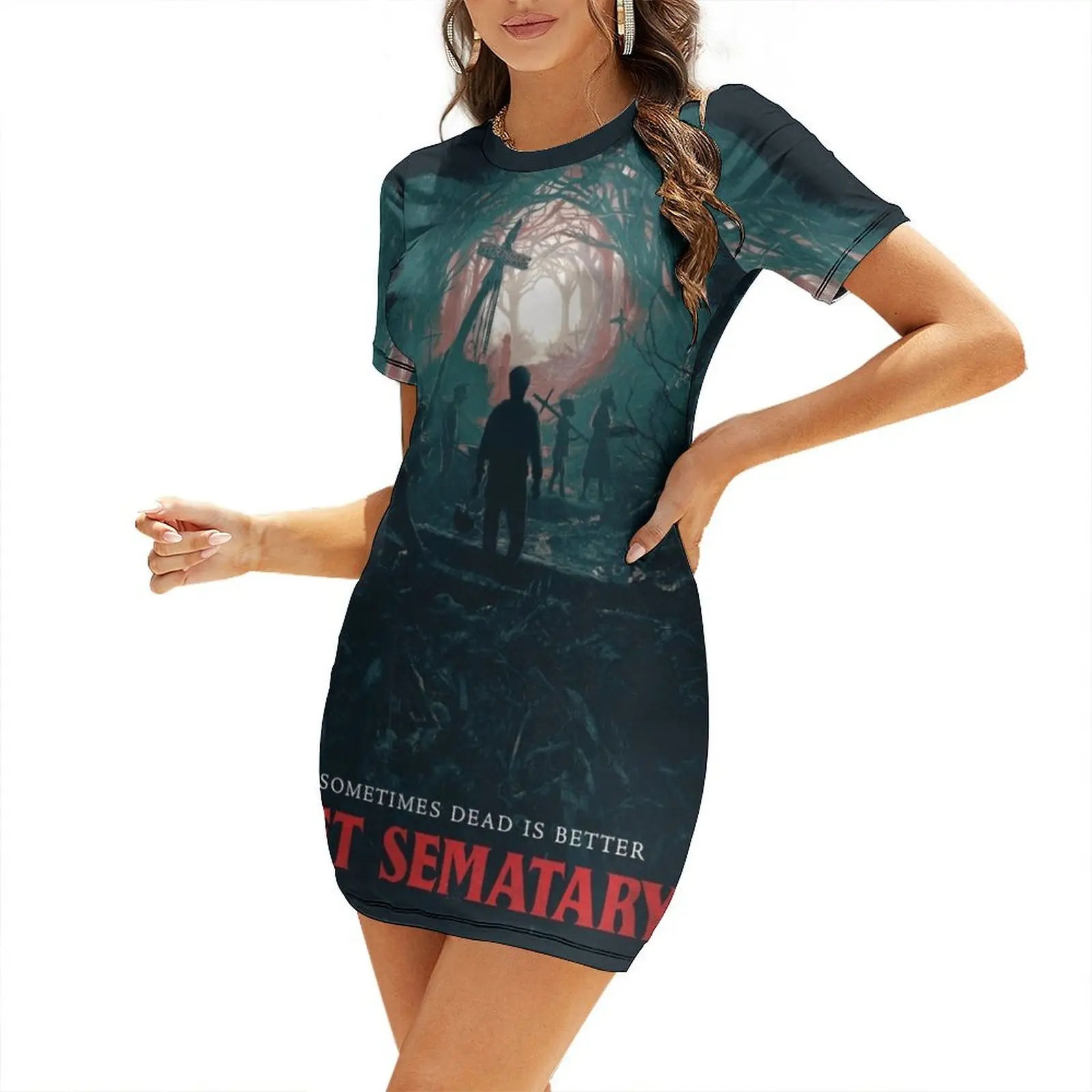 

Pet Sematary Short-Sleeved Dress Party dresses chic and elegant woman dress fairy dress