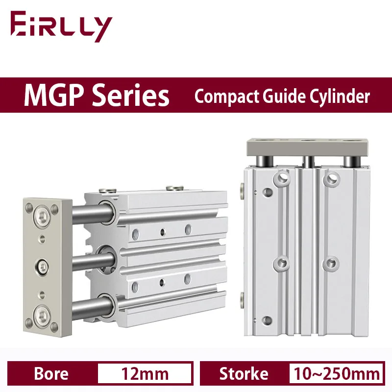 MGPM12 MGPL12 MAPA12 Compact guide cylinder Thin Three axis air pneumatic cylinder with guide rod bore 12mm stroke 10-150mm