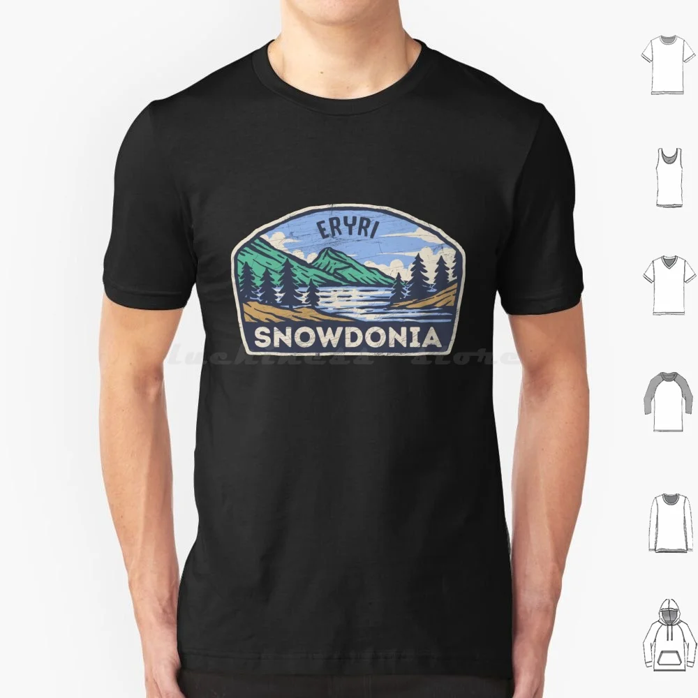 Retro Vintage Snowdonia National Park Eryri T Shirt Cotton Men Women DIY Print Eryri Snowdonia Cymru Wales Mountain Wyddfa